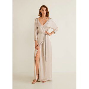 MANGO floor length evening wrap dress SIZE 6 US